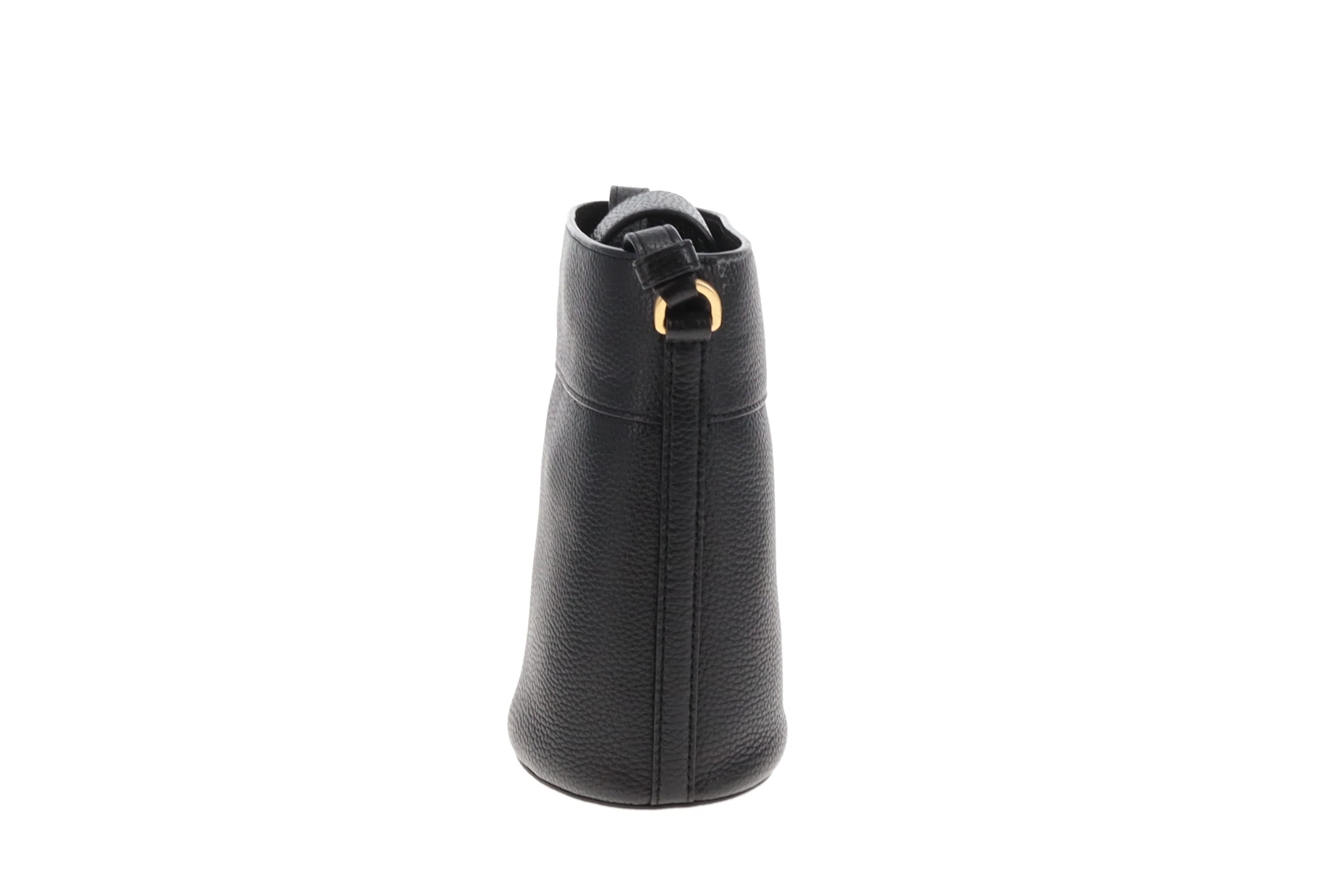 Tory Burch Britten Pebbled Leather Bucket Bag Black - Image 6