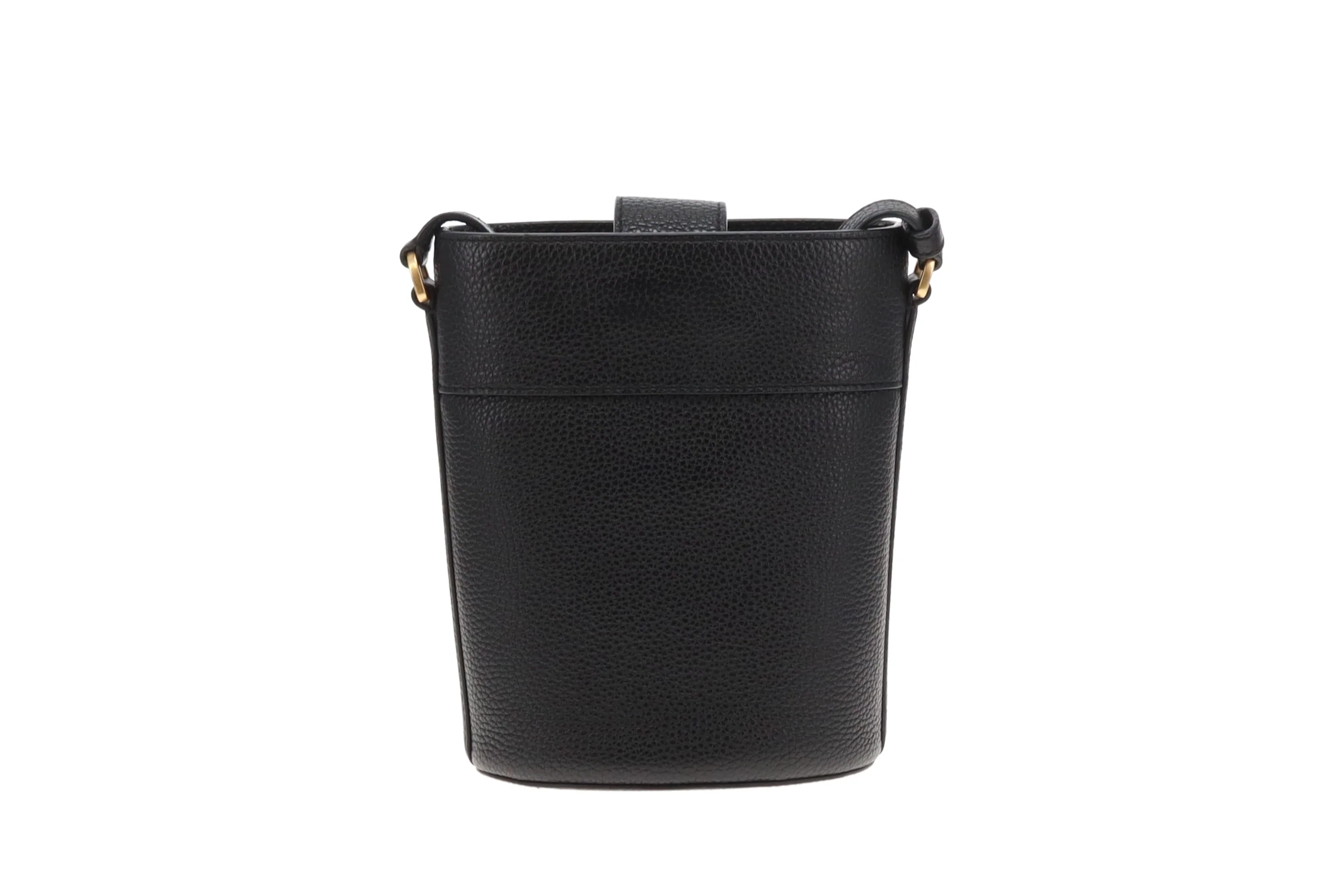 Tory Burch Britten Pebbled Leather Bucket Bag Black - Image 7