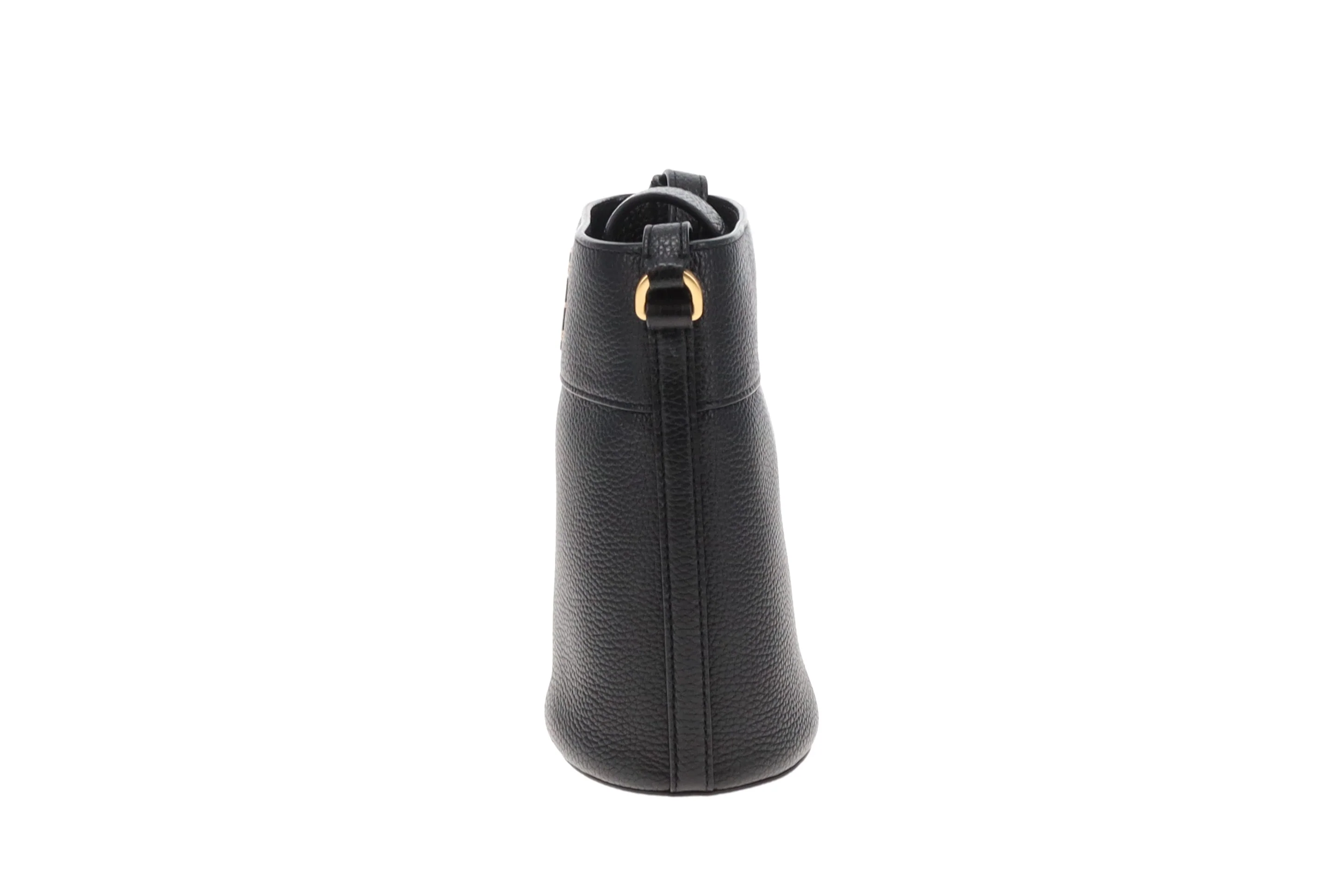 Tory Burch Britten Pebbled Leather Bucket Bag Black - Image 8